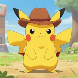 pikachu as a cowboy
