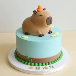 a capybara themed cake