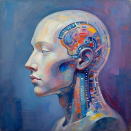 an abstract painting of an artificial intelligence becoming conscious, stunning digital painting