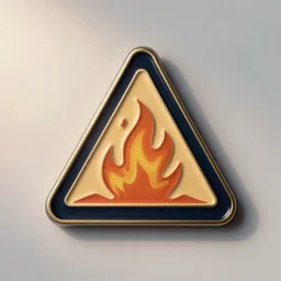 vintage minimalistic clean roaring wild windy fire flame warning enamel pin