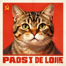 cat, soviet propaganda poster