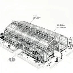 future greenhouse building, conceept art, architecture, pen and ink, by john harris, emil melmoth, craig mullins, yoji shinkawa, artstation, moebius comic, marc simonetti, lan mcque, kentaro miura, cinematic