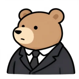 profile picture of gambling bear in doodle style with suit from walk street