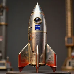 closeup of a tin toy retro rocket spaceship, depth of field, zeiss lens, detailed, symmetrical, centered, fashion photoshoot, by nicoletta ceccoli, mark ryden, lostfish, earl nore, hyung tae, frank frazetta, breathtaking, 8 k resolution, extremely detailed, beautiful, establishing shot, artistic, hyperrealistic, octane render