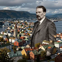 Trondheim city with Joseph Stalin