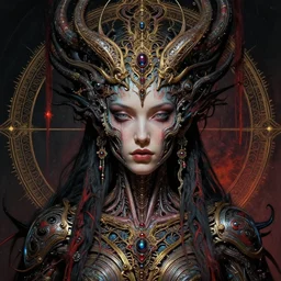 biomechanical goddess beautiful face, doom, sf, intricate artwork masterpiece, ominous, matte painting movie poster, golden ratio, trending on cgsociety, intricate, epic, trending on artstation, by artgerm, h. r. giger and beksinski, highly detailed, vibrant, production cinematic character render, ultra high quality model