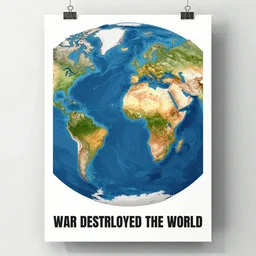 poster for the film, the war destroyed the world, art for the film in color, art in 4 k