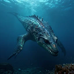 sea monster from the deep dark sea, thalassophobia, realistic, highly detailed