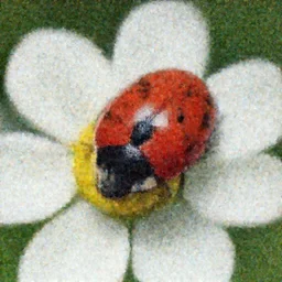 Macro shot of a ladybug on a flower