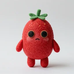creepy strawberry critter felt doll