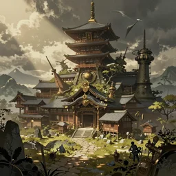 steampunk Japan, art station