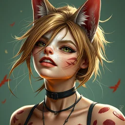 anya taylor - joy as a catgirl, by fiona staples and dustin nguyen, peter elson, alan bean, wangechi mutu, sharp focus, photography, unreal engine, trending on artstation, photorealistic, octane, trending on deviantart