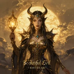 Beautiful Evil Necromancer Sorceress, fantasy magic, dramatic lighting, golden hour, close to night, intricate, elegant, sharp focus, illustration, highly detailed, digital painting, concept art, matte, art by Artgerm and Greg Rutkowski