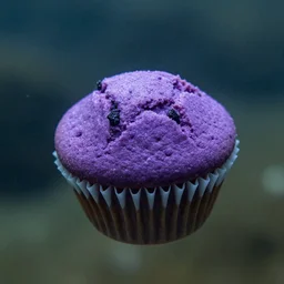a purple muffin underwater