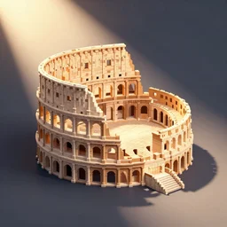 isometric pixel art of Rome, 3d rendering