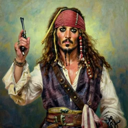 jack sparrow oil painting