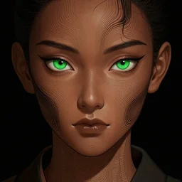 symmetry, samurai, lines, brown skin, green iris, machine face, intricate, elegant, highly detailed, digital painting, artstation, cgsociety, concept art, smooth, sharp focus, illustration, yoshitaka amano, art by camille corot and karol bak and kim tschang yeul, 8 k