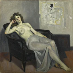 painting of a reclined woman by graham sutherland, basquiat!!, neo - expressionism, muted colors!!!
