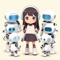 anthropomorphic social bot network, cute anime girl