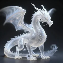 a see through dragon, ghostly, white flesh, dragon, fantasy, trending on artstation, detailed