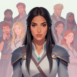 centered head - on medium shot painted portrait maya ali as sorcerer, destiny 2, divinity 2, gloomhaven, pastel colours, octane render, unreal engine, matte painting concept art, fanart artstation by naomi okubo and jesper ejsing and rhads and lois van baarle and ilya kuvshinov and rossdraws