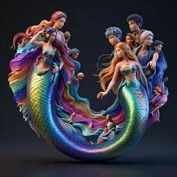 mermaid mulitcolor waves, art by chris dyer, stanley artgerm lau, wlop, rossdraws, james jean, andrei riabovitchev, marc simonetti, yoshitaka amano photorealistic,, vray, hdr, hyper detailed, dramatic lighting, octane render, weta digital, 3 d sculpture