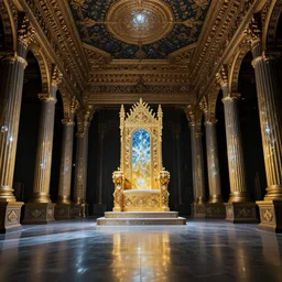 majestic throneroom, at the dawn of time, glass paint, overglaze, ornament, time - lapse, photojournalism, wide angle, perspective, double - exposure, light, tones of black in background, ultra - hd, super - resolution, massive scale, perfectionism, soft lighting, ray tracing global illumination, translucidluminescence, crystalline, lumen reflections,