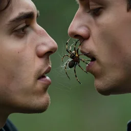 Spider eating a man