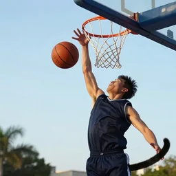 Cat dunking a basketball by Kael Ngu, 4k