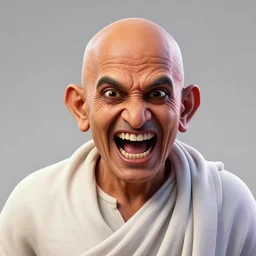 crazy glitchy buggy demonic evil ugly hilarious screaming yelling 3 d mahatma gandhi portrait meme, featured on artstation, cgsociety, unreal engine, octane, volumetric lighting, rtx on, vibrant, by greg rutkowski, grainy, vhs footage still, intricately detailed, award - winning, amazing, stunning, atmospheric, ambient