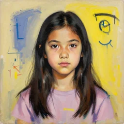 A decent young girl portrait by Jean Michel Basquiat.