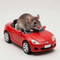 photo of small mouse controlled convertible car