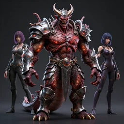a highly detailed, muscular, scary, full body demon, glowing iron armor, by alex gray, android jones, karol bak, ayami kojima, artgerm, dragon skin, concept art, angry expression, 3 d, octane render, 8 k, unreal engine
