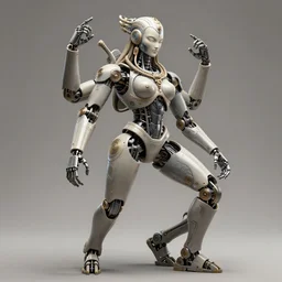 a fullbody uncut overdetailed hypermaximalist fullbody portrait shot of biomechanical shiva robot, by subjekt zero, feat igor goryunov. inspired by intricate detail work of : andrei riabovitchev, tomasz alen kopera. contra pose. muted smooth complementary colors. polished. visionary fineart.