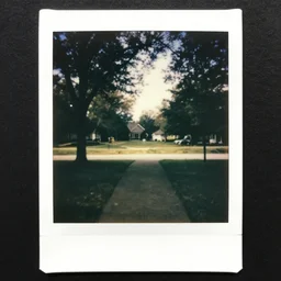 atmospheric polaroid photograph of liminal space, indoor suburban park, harsh flash lighting