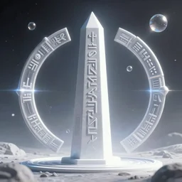 lunar obelisk surrounded by stylized runic symbols, terraformation, bubbles, radiant lighting, sylvain sarrailh, artstation, ismail inceoglu, liam brazier, petros afshar