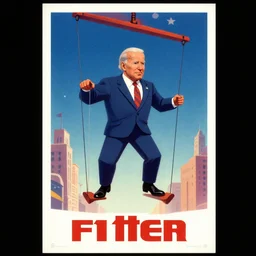 a poster of joe biden on puppet strings, by joe mangrum, trending on deviantart, futurism, movie poster, poster art, 3 2 k uhd, american propaganda, futurism, toyism