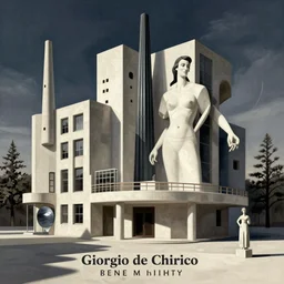 [Poster! of Bordeaux in a stunning brutalism by Giorgio de Chirico, Rene Magritte, George Tooker, Titian]