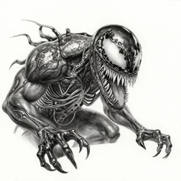 psychedelic shamanic spiritual art, bruce campbell is infected by venom, hand - drawn, charcoal art