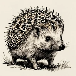 hedgehog!!! jim lee!!! medium shot!! flat ink sketch by jim lee close up in the style of jim lee, barbarian comic book hedgehog animal by jim lee