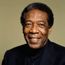 realistic photo of old john coltrane at age 7 6, smiling, vintage colorized photo