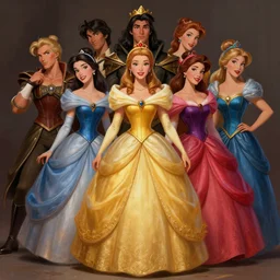 muscled disney princesses as ruggedly handsome heroines, intricate, elegant, highly detailed, centered, digital painting, artstation, concept art, smooth, sharp focus, illustration, art by artgerm and donato giancola and joseph christian leyendecker, ross tran, wlop