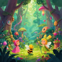 photo of jungle whimsical fairy wonderland vibrant colors candyland wonderland by artgerm and greg rutkowski and magali villeneuv art beeple, by thomas kinkade hearstone league of legends dofus beatrix potter