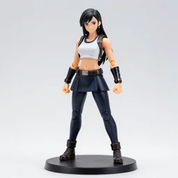 Tifa Lockhart action figure, 4k product shot, studio lighting
