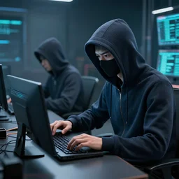 detailed realistic scene of cybersecurity, hackers, 8 k digital art, hyperrealistic, octane render