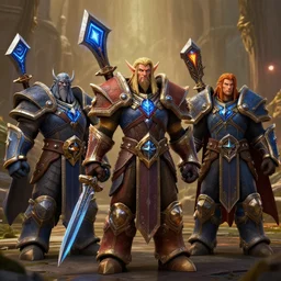 Famous people in World of Warcraft Raid, 4k, photorealistic, hyper detailed