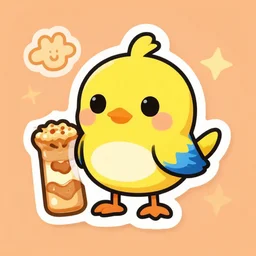 cute miss mascot ha © la © delle ha © la © delle swellow food sticker art, cronobreaker, beeple game icon