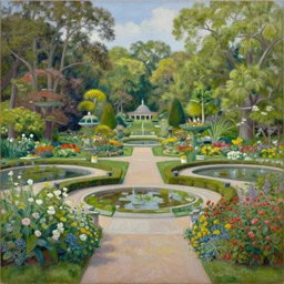 mcgovern centennial gardens, oil on canvas, intricate, landscape, 8 k highly professionally detailed, hdr, cgsociety