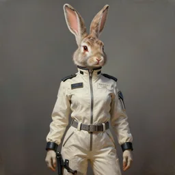 epic professional digital art of female attractive anthropomorphic rabbit wearing air force jumpsuit, painting, by leesha hannigan, iris van herpen, artstation, cgsociety, wlop, epic, much wow, much detail, gorgeous, detailed, cinematic, masterpiece