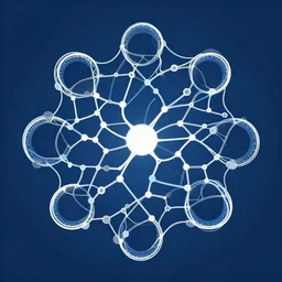 an abstract vector illustration of a graph neural network